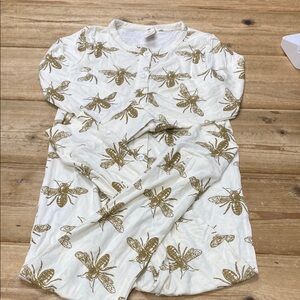 Kate Quinn Gold and White Nightgown Elegant Pajamas